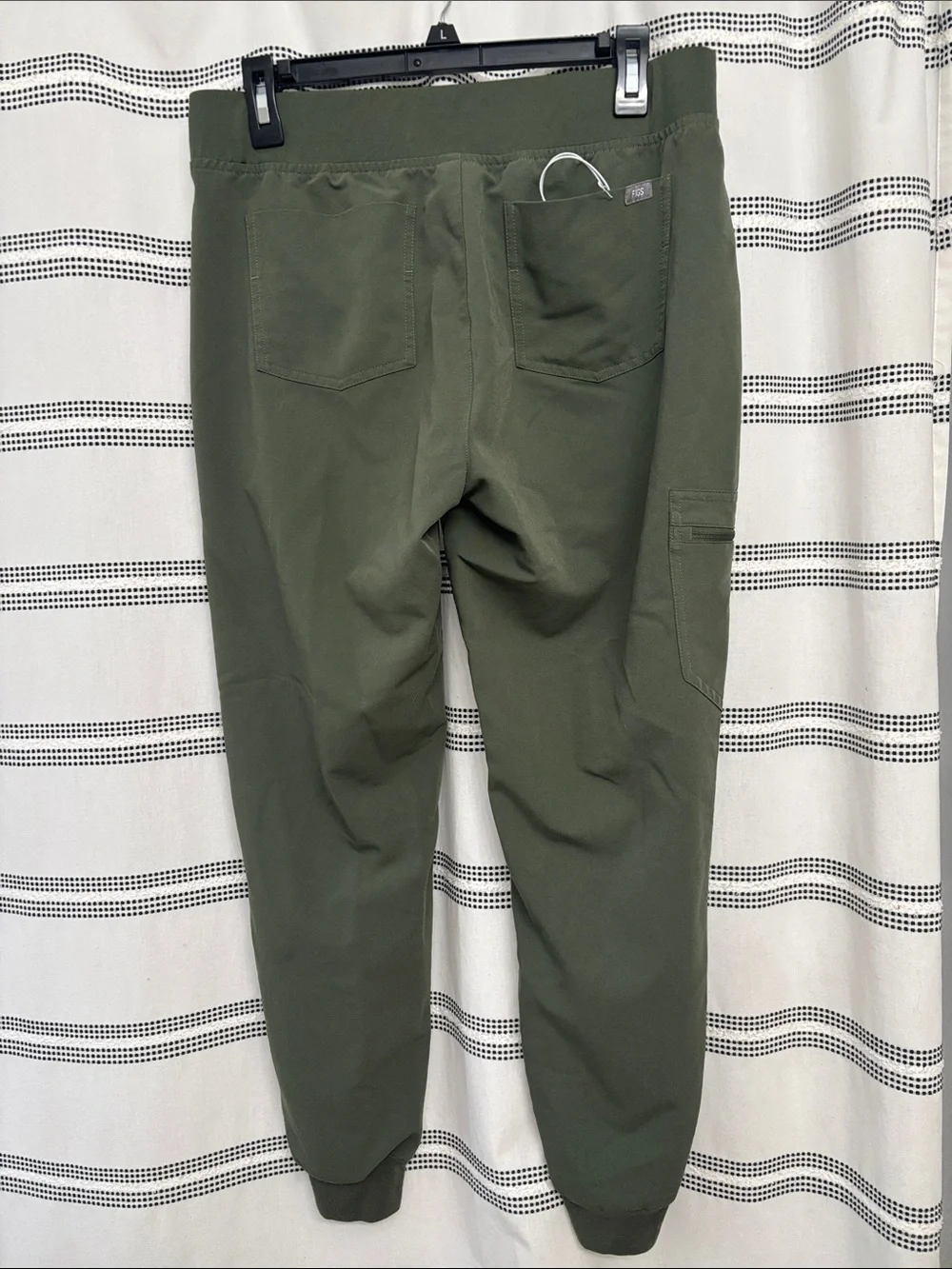 NEW FIGS: Women's Spruce Green Jogger Pants with Orange Drawstring